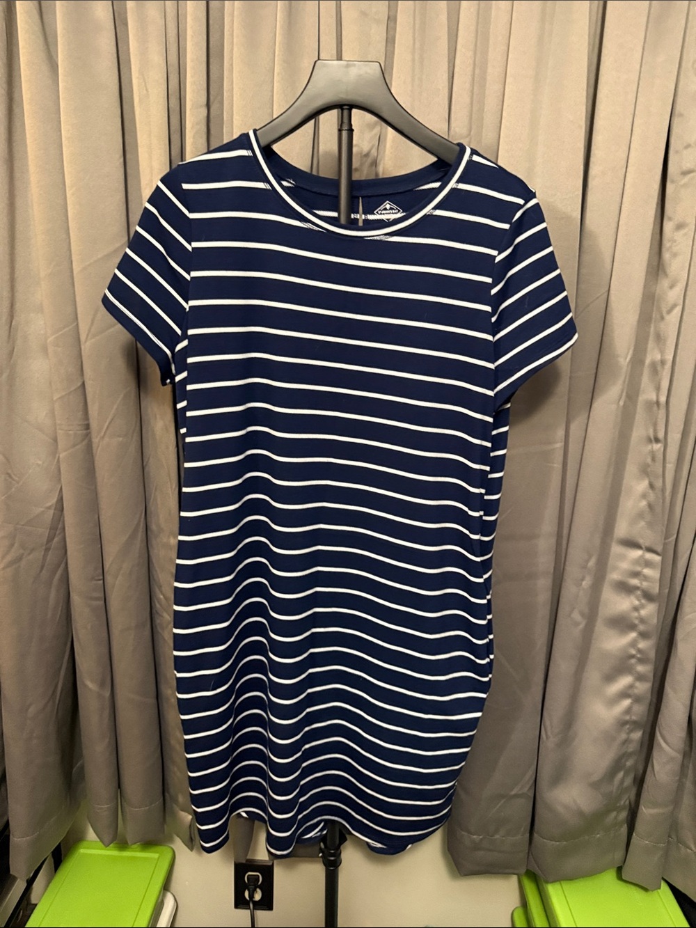 St. John's Bay Navy and White Striped Mini Dress